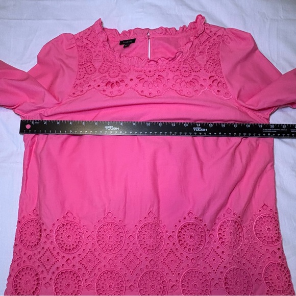 Talbots Eyelet Blouse Top Women M Embroidered Boho Poets Cottagecore Old‎ Money - Picture 7 of 12